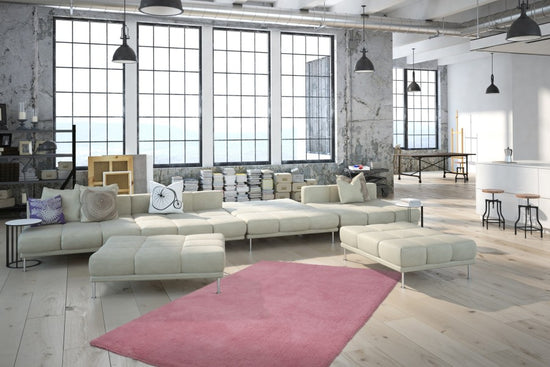 pink thick rug